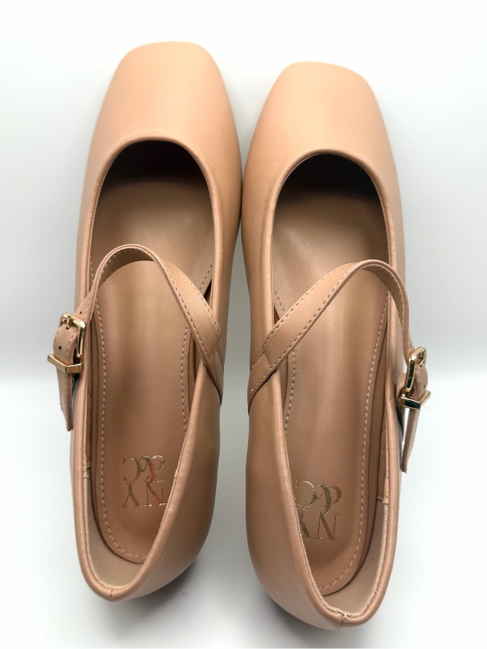 NWT NY&C Nude Square Toe Mary Jane Ballet Flats Shoes 8.5⁠ - Picture 2 of 8